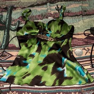 Vintage Y2K tank see-through mesh bottom